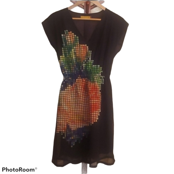Pankaj & Nidhi Anthro Pixel Silk Blend Dress - Picture 2 of 10
